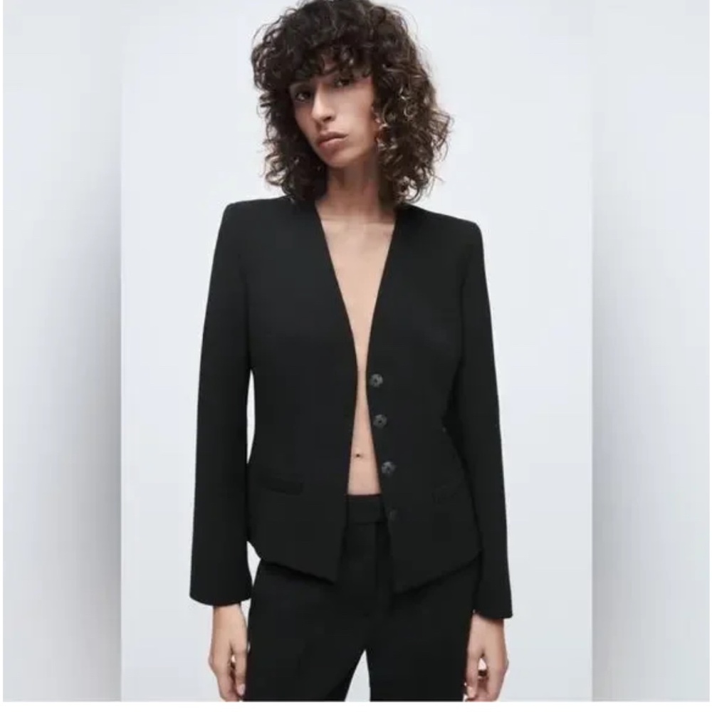 Nwt Zara Tailored Blazer L - image 5